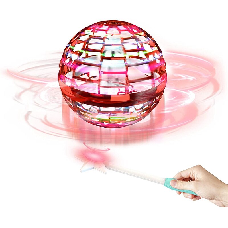 Induction Flying Vehicle-360° Hand Boomerang Spinner Flying Toys Spinner with Endless Tricks Hand Operated Drones red