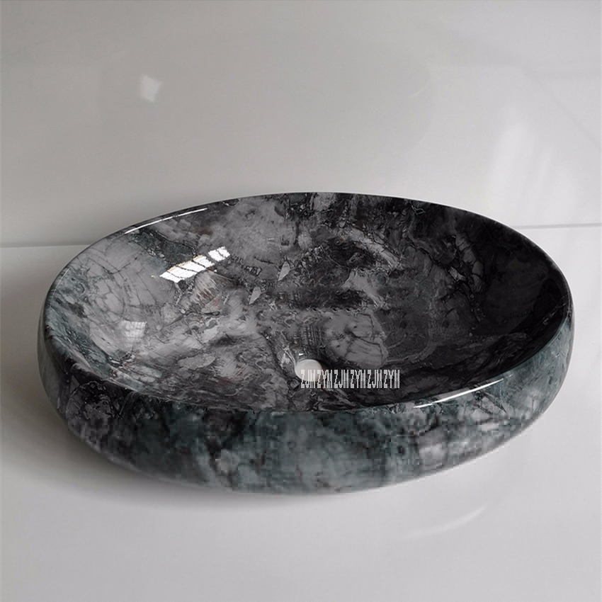 097 Retro Marble Vein Rectangle Ceramic Sink High Temperature Firing Hand Wash Sink Simple Hotel Above Counter Basin Bowl