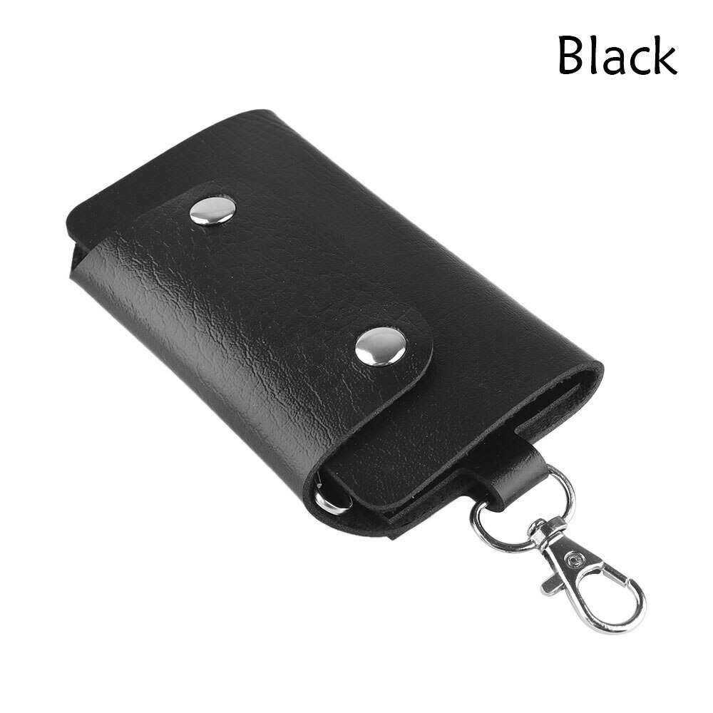 1Pcs PU Lederen Houder Auto Houders Sleutelhanger Cover Sleutelhanger Vat Case Bag Kleurrijke Sieraden accessoires: Zwart