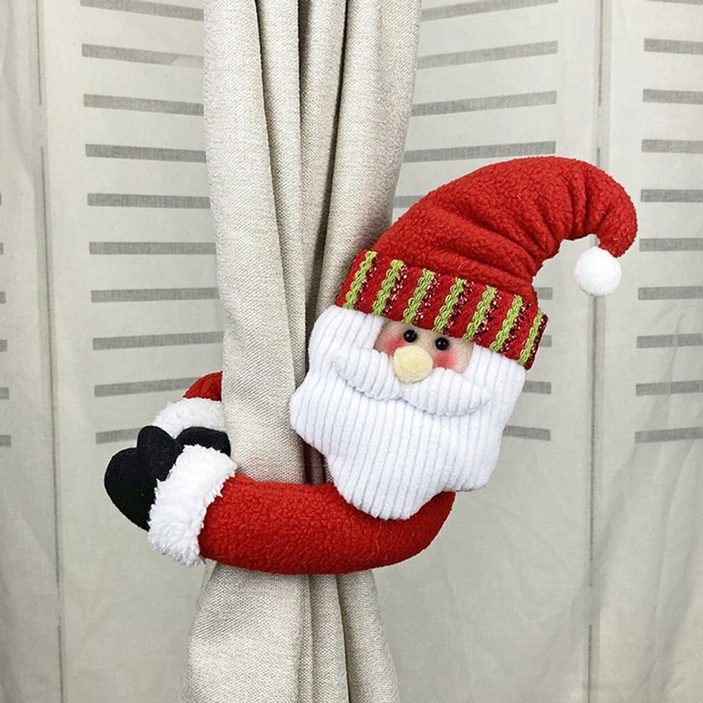 Kerst gordijn gesp cartoon pop decoratie hotel restaurant decoratie poppen gesp raamhanger