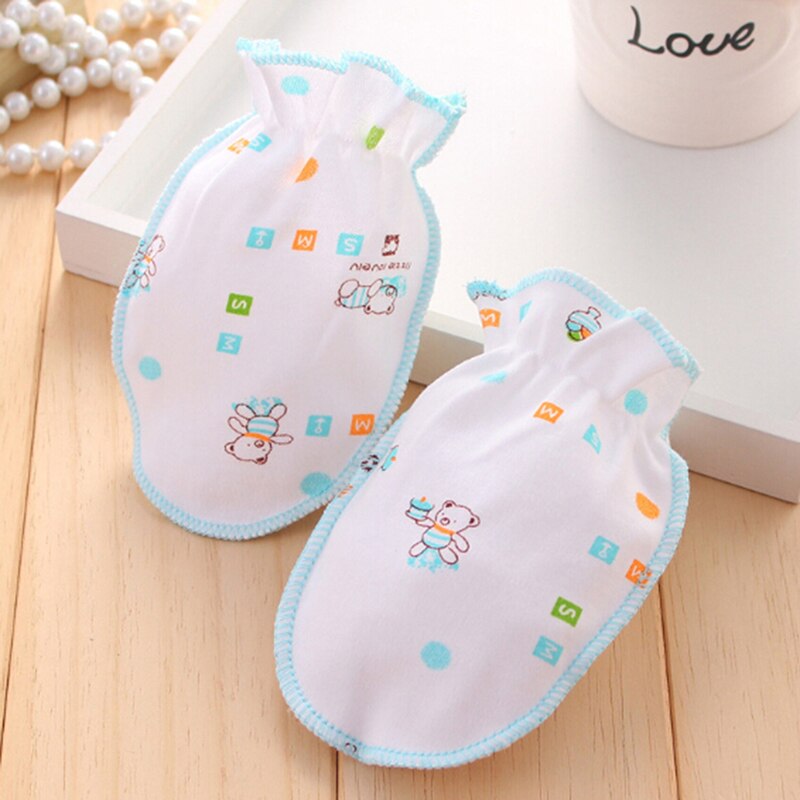 1 paire coton mélangé bébé gants Anti rayure visage main gardes Protection doux -né moufles bébé douche pour bébé fille garçon
