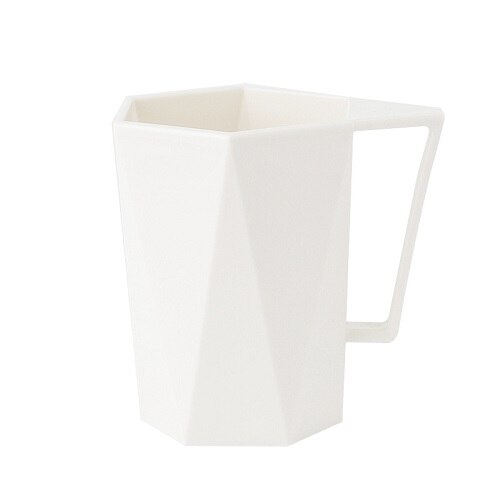 330ml geometriske ensfarvede kaffekop mælk juice skrivebord kop øl krus med håndtag børste kop miljøbeskyttelse: Hvid