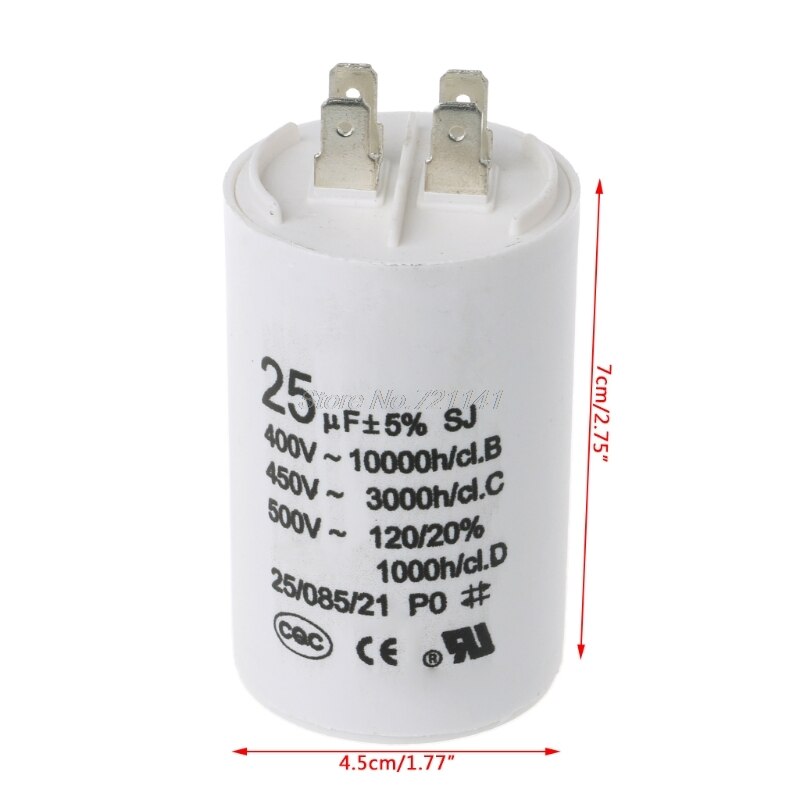 CBB60 – condensateur de moteur, 25UF, 50/60Hz, démarreur, compresseur, directe, MAR20, AC450V