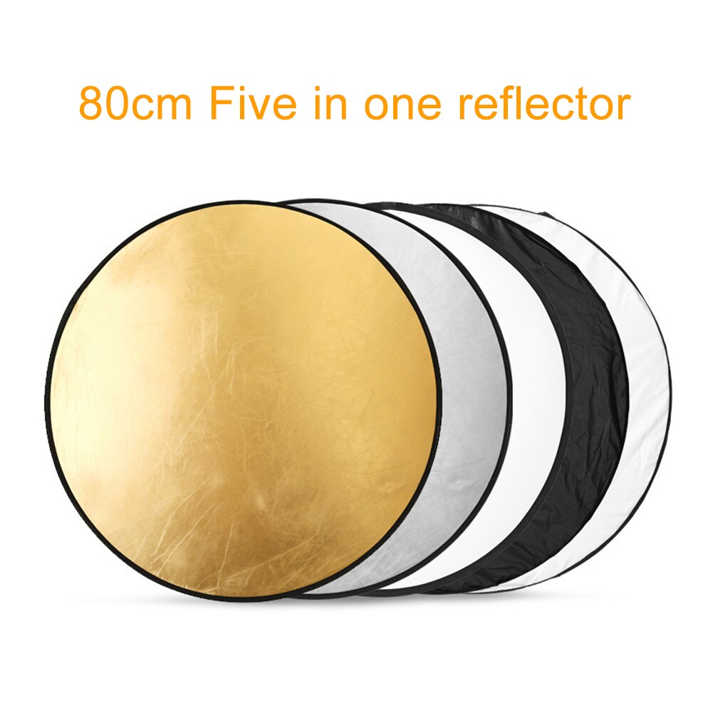 31.5inch Gold Silver White Black Translucent With Storage Bag Disc Photography Reflector Collapsible For Studio 5 In 1 Portable