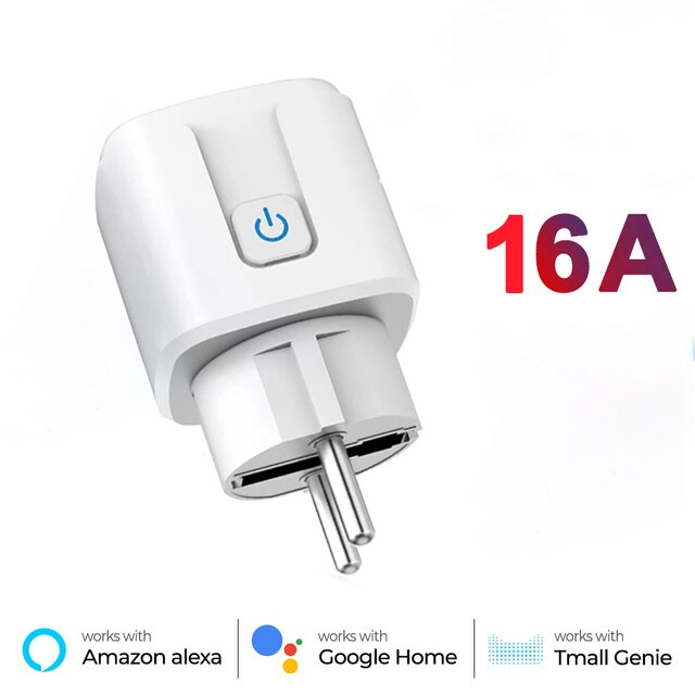 Tuya 16A 20A EU inteligentne gniazdo inteligentna wtyczka WiFi z monitorowaniem mocy funkcja odliczania czasu sterowanie głosem Alexa Google Assitant: Bundle1