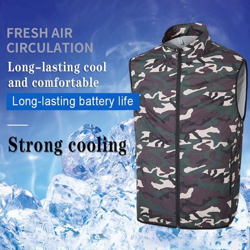 Été en plein Air refroidissement rapide pêche cyclisme gilet climatisation travail unisexe gilet USB ventilateur refroidissement randonnée gilet