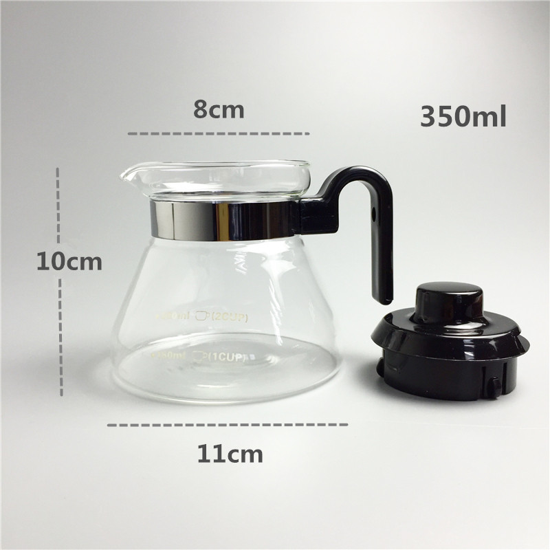 350ml théières en verre pour cafetière, bouilloire, théière, théière, verre résistant à la chaleur, peut être chauffée directement à la flamme nue