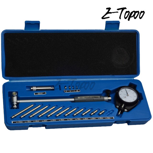2" - 6" Bore Gauge 0.001" Deep Engine Hole Cylinder Measurement Gage Cylinder 50-160mm 0.01mm Dial Bore Indicator Gauge: 50-160mm