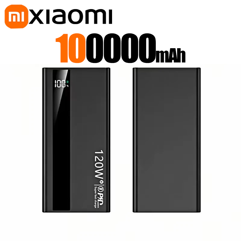 Xiaomi powerbank 200000 mah 120w caricabatterie portatile super veloce con capacità ultra elevata e display digitale a led per iphone: Argento