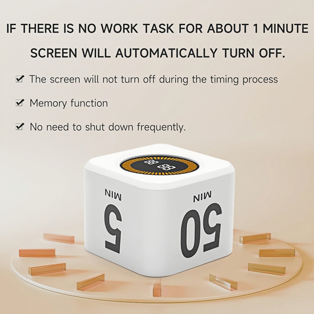 Pomodoro Timer Silent Flip Timer - Digital Visual Study Timer Clock,for Study&kitchen&Shower Cute Time Manager,5/10/25/50min