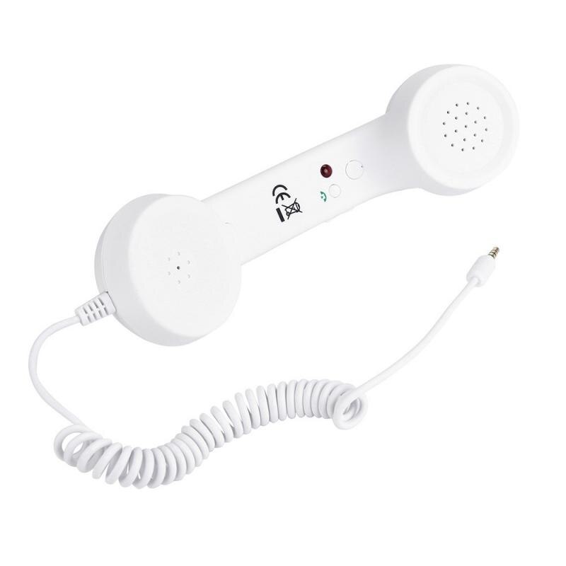 Retro Headset 3.5Mm Pop Telefoon Handset Comfort Telefoon Handset Mini Mic Speaker Telefoontje Ontvanger Voor Iphone Voor Samsung: White