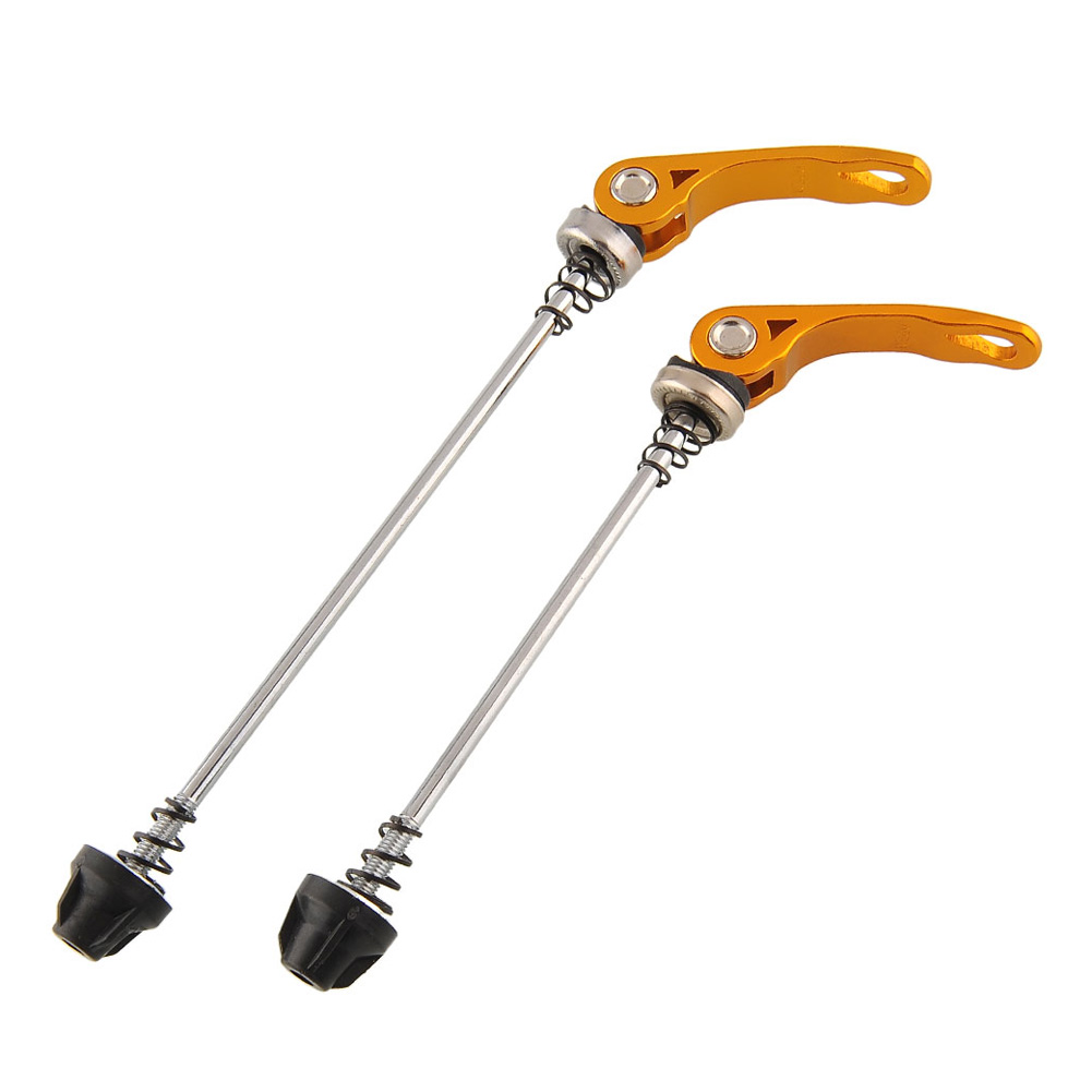 Ciclismo mtb roda hub espetos eixo de liberação rápida qr 145/185mm peças da bicicleta 5 cores um par para estrada mountain bike bicicleta: Gold