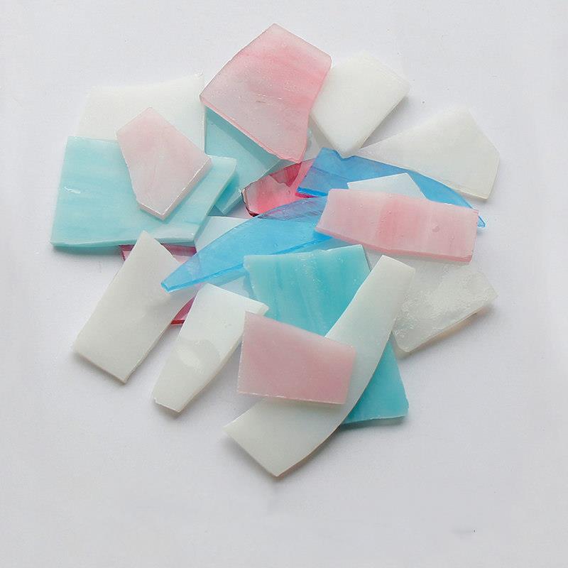 100G Onregelmatige Kerk Mica Glasmozaïek Transparante Gebroken Glas Stukken Voor Craft Diy Muur Decoratieve Mozaïek Materialen: Dark Gray