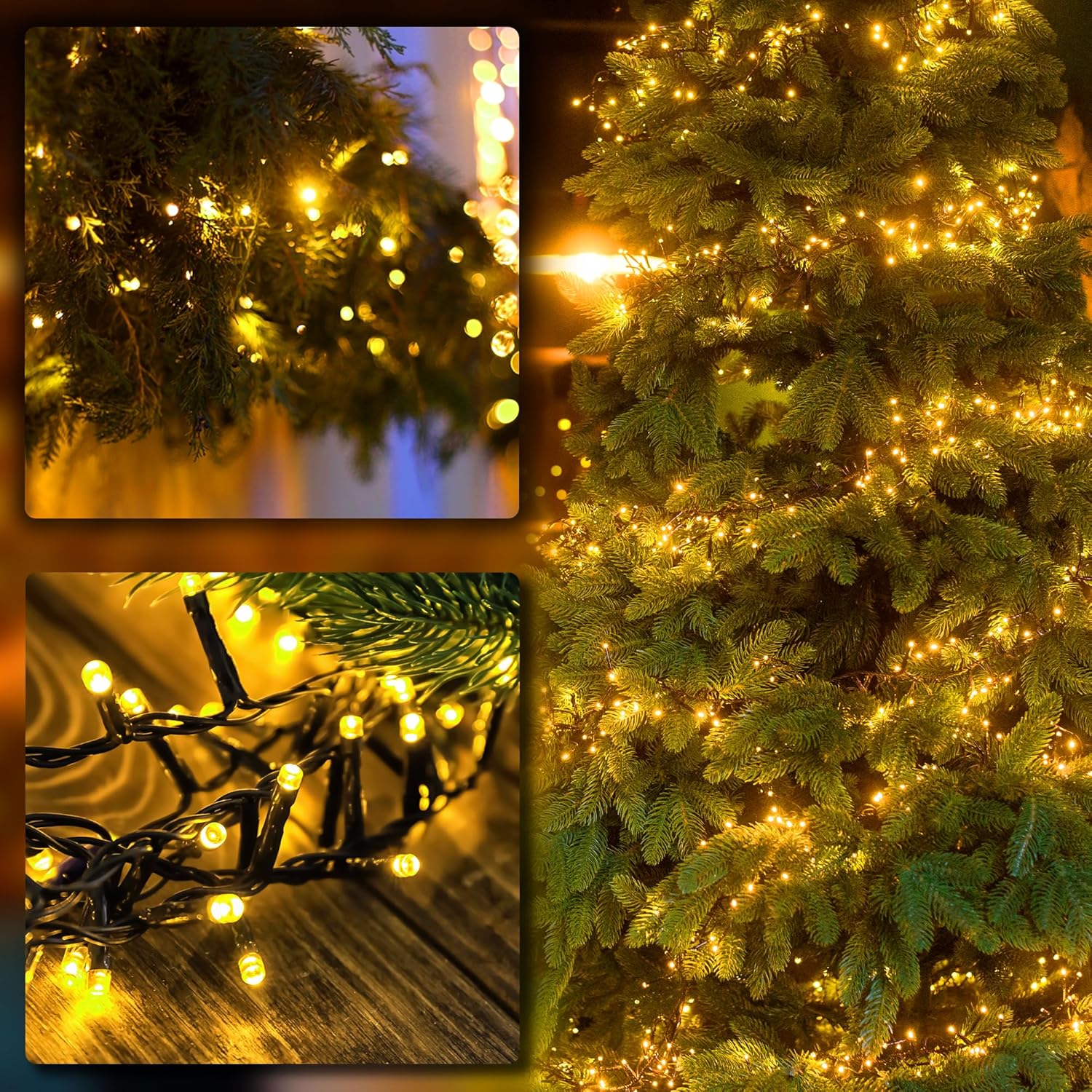 Guirnaldas de luces alimentadas por energía Solar para exteriores, guirnalda de luces LED, luz de hadas alimentada por energía Solar para decoración de jardín, Patio, árbol, boda, de Navidad