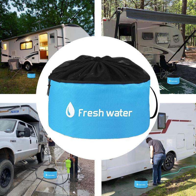 RVs Storage Utility Bag Caravans Motorhome Water Hose Storage Bag Indoor Breathable Drawstring Pouch Hiking Foldable Organizer