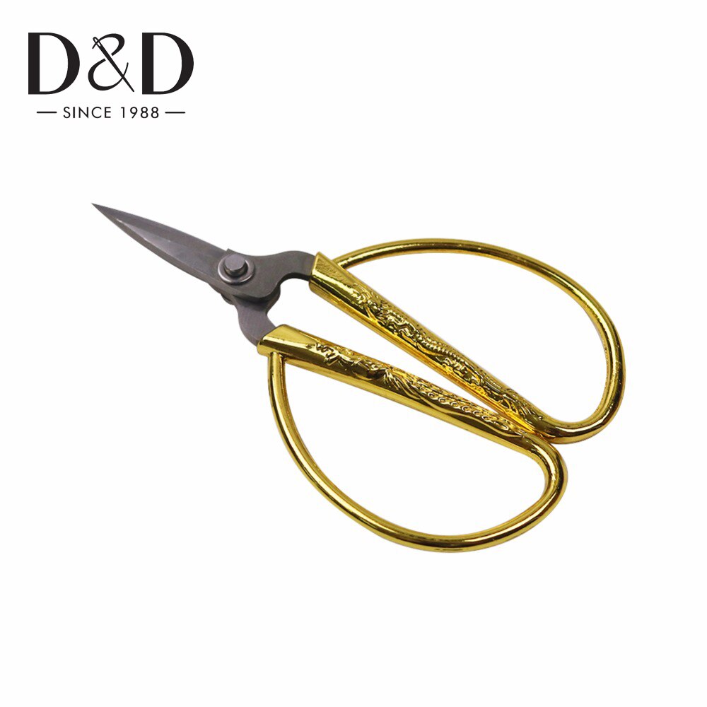 1Pc Europäischen Vintage Gold Nähen Schere Drachen Muster Stickerei für Hand Stoff Cutter Schneider Schere Nähen Werkzeuge