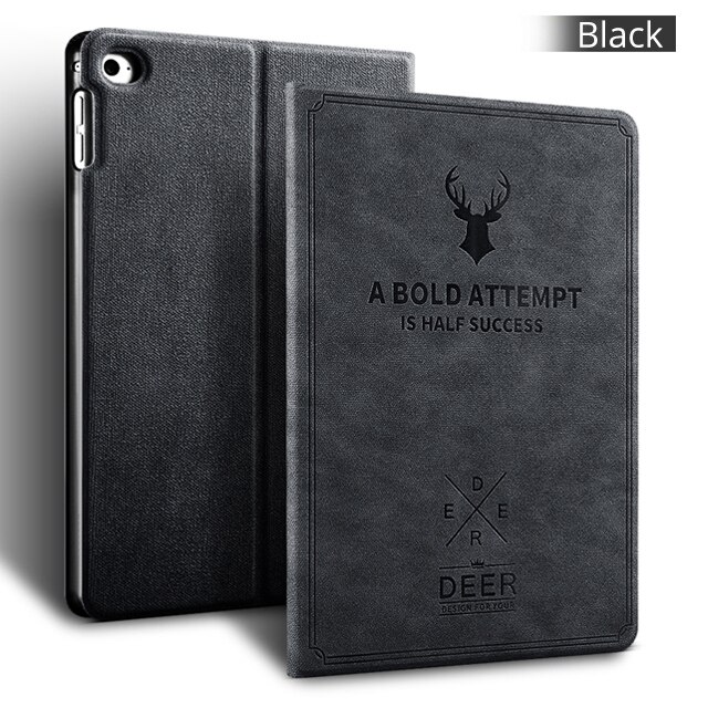 Hoes voor ipad mini 1, 2, 3 7.9 tablet, funda, magnetische flipstandaard, pu-leren hoes voor ipad mini 1, 2, smart cover voor ipad mini 3: Zwart