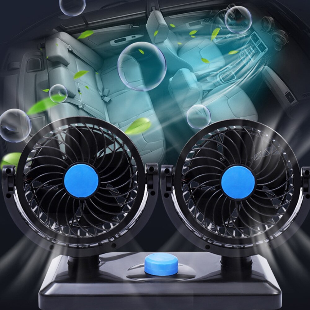 USB Dual-Head Fan Big Dual-Head Universal 360-Degree Car Truck