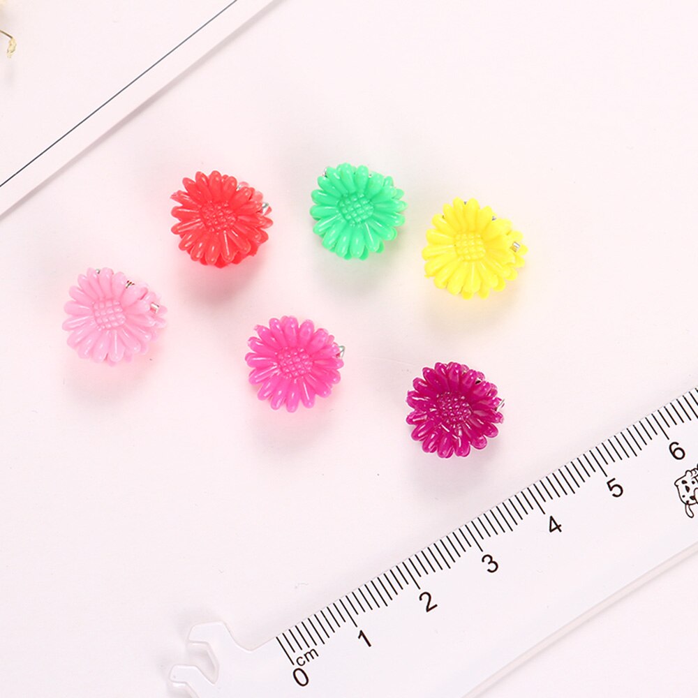 Mini pince à cheveux pour filles | 100 pièces en tournesol, papillon, pétoncle, carré