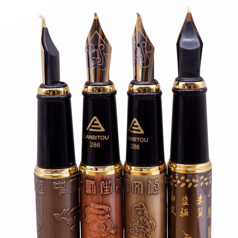 Vulpen Heilige Glyph Bocht Relief Kalligrafie Art Pen Kalligrafie Pen De Waren Twee Nib Extra Twee Pen tips