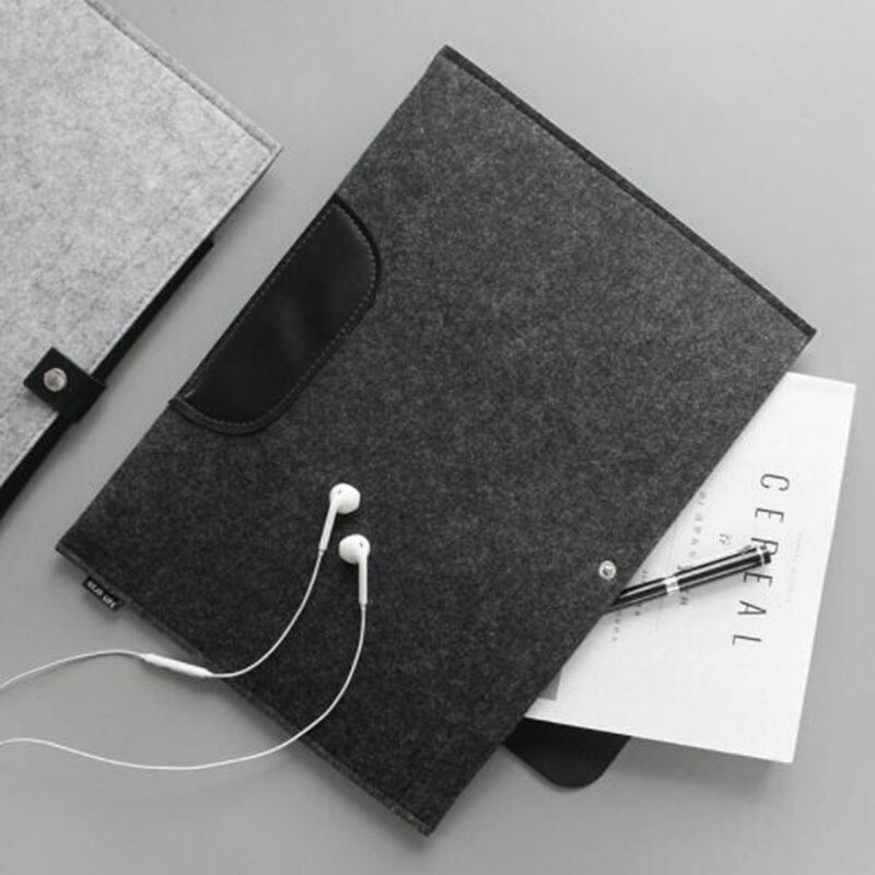 Carpeta de bolsillo de fieltro minimalista para documentos, carpeta de documentos de negocios, información oficial, suministros de oficina, A4