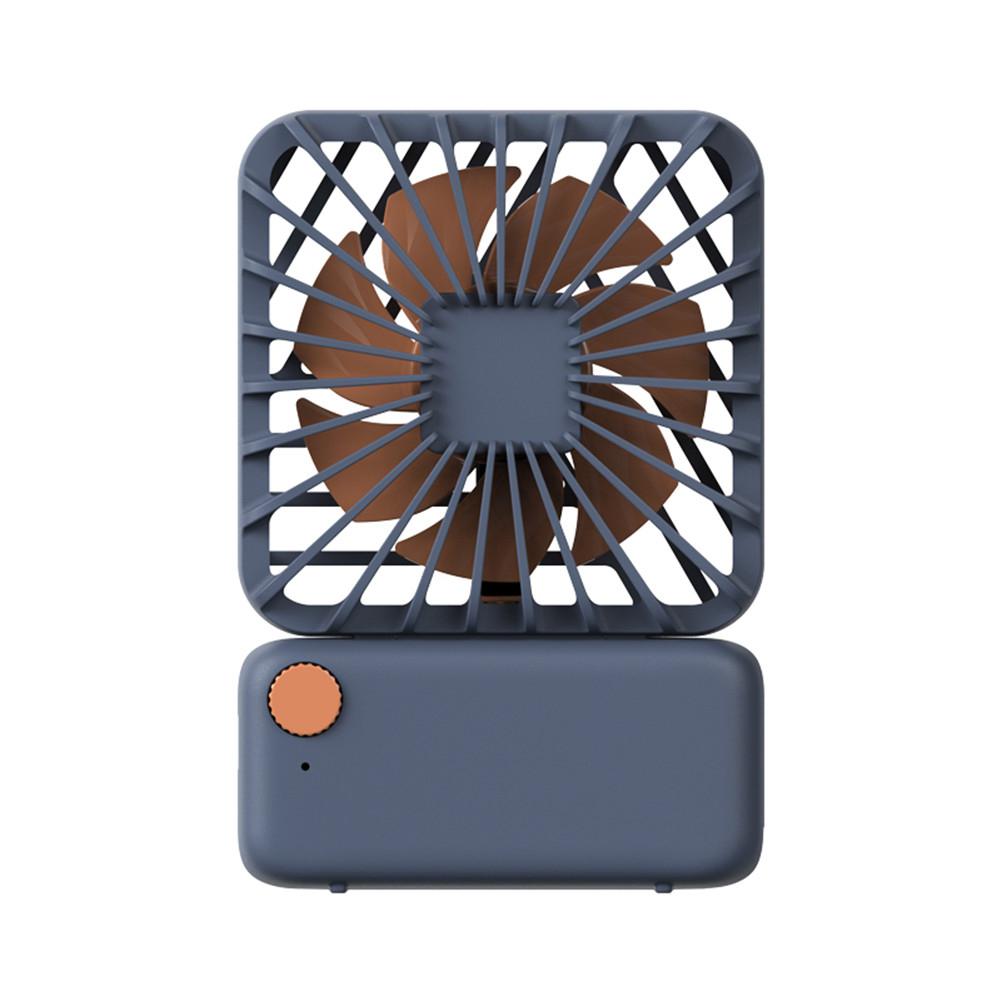 EastVita, ventilador de carga USB, pequeño ventilador cuadrado, Mini silencioso, lindo, portátil, para colgar en el cuello, ventilador eléctrico, ventilador de carga r57: Navy