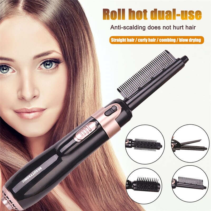 4 in 1 roterende børste luft styler kam krøllejern rulle styling børste hårføner air comb hair styler verktøy for kvinner
