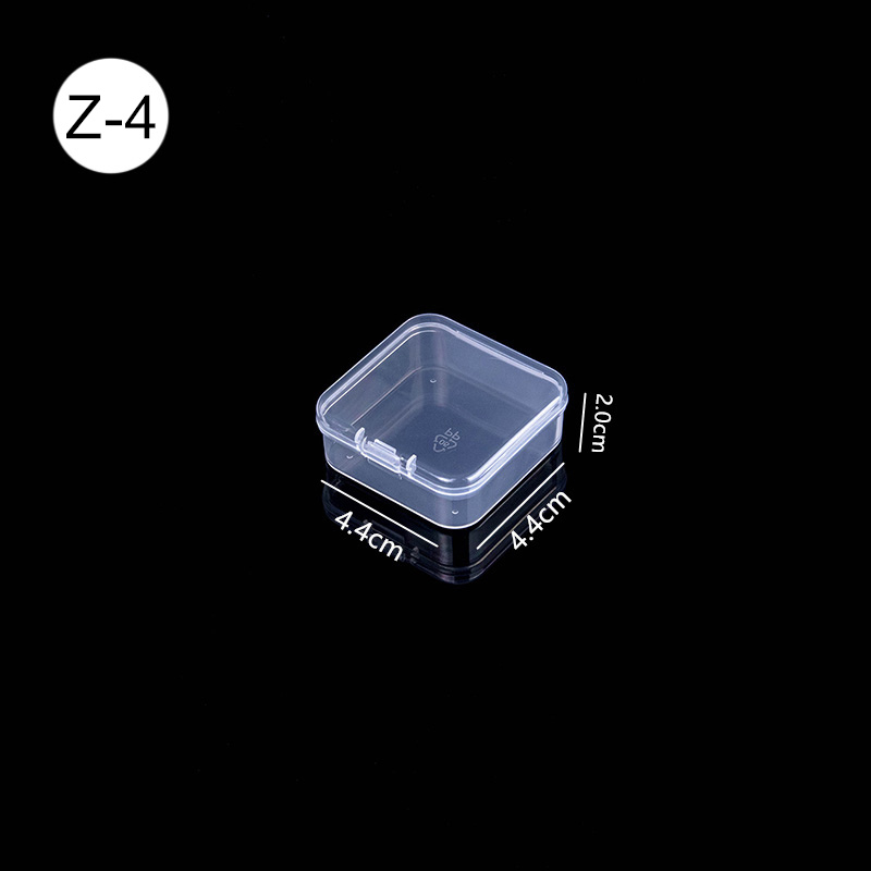 Mini cajas rectangulares de plástico transparente para almacenamiento de joyas, contenedor, caja de embalaje para pendientes, anillos, cuentas, colección de artículos pequeños: Naranja