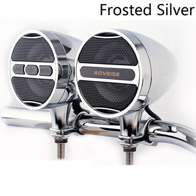 Vandtæt moto bluetooth  mp3 afspiller alarmsystem forstærker 12v musikafspiller fm radio stereo motorcykel højttaler  mt473: Matteret sølv