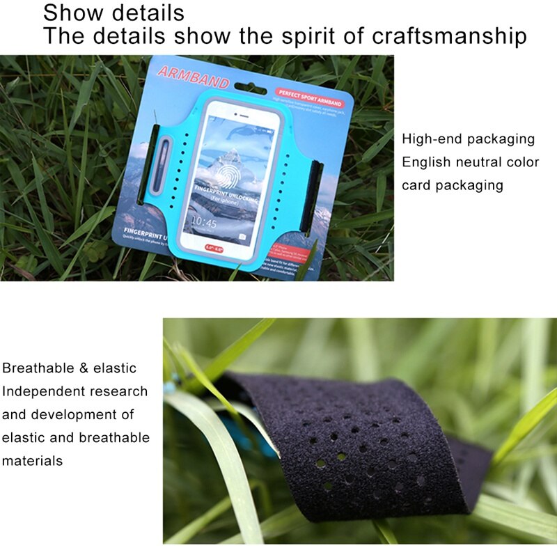 Full Screen Telefoon Armband Case Running Houder Elastische Water Slip Fit In 4.7-5.5 Inch Telefoon Met Verstelbare Riem pocket Sleutel