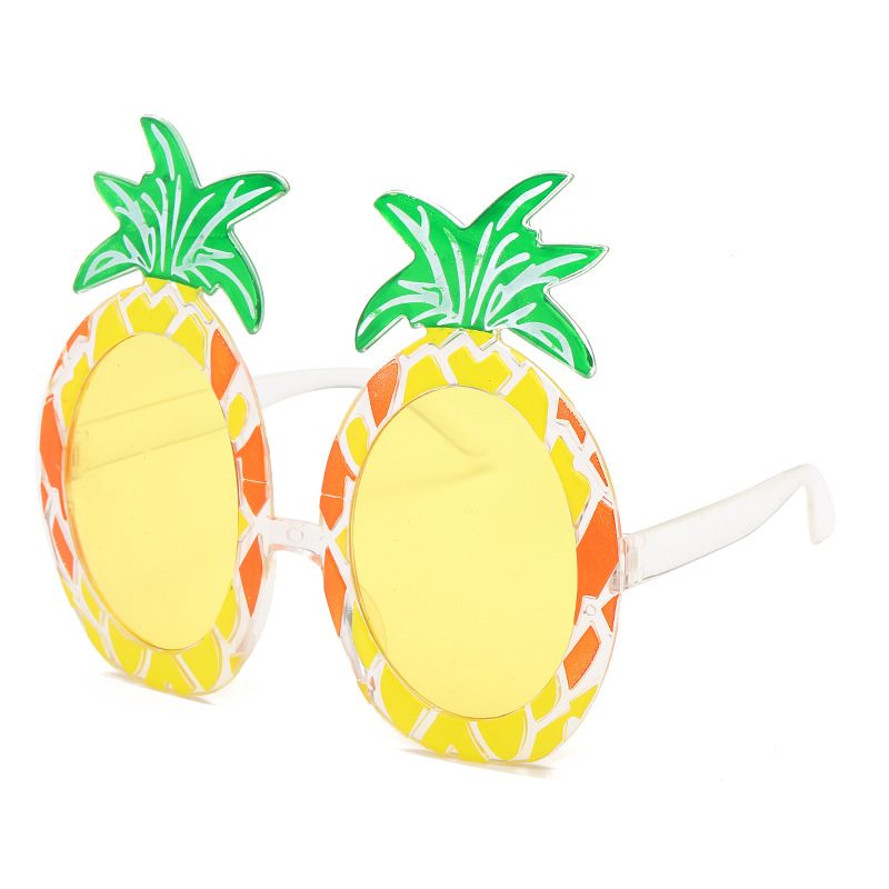 Fun Fruit Sunglasses Pineapple Watermelon Orange Shaped Big Frame Shades for Beach Parties Decorative Eyewear photo prop: black