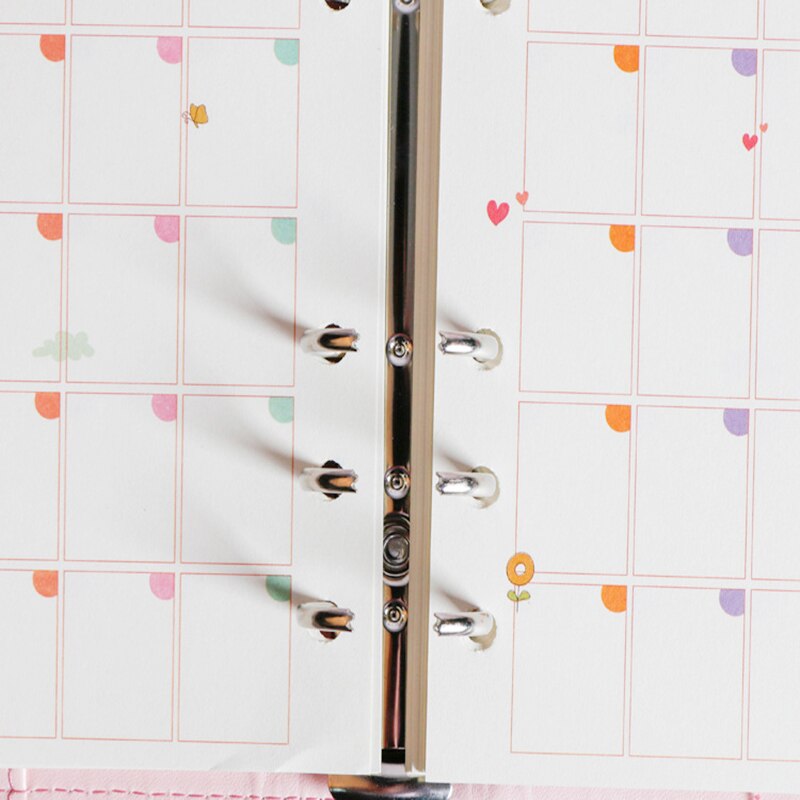 A5/A6 6 Holes Office Buckle Notebook Filler Paper Spiral Inner Pages Chancery Weekly Monthly Planner Memo Schedule Student Notes