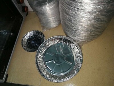 XMT-HOME disposable pizza tray foil plate foil BBQ plates kitchen cooking tools thickening aluminum dish plates 125pcs/lot