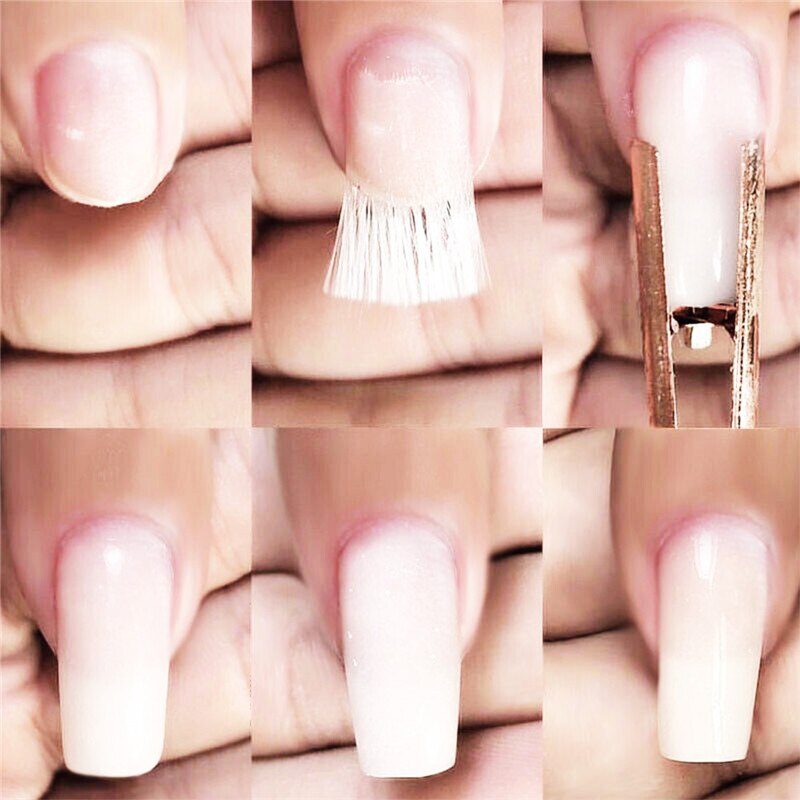 100 stk fibernails negle akryl tips negle extension fiber sæt glasfiber negle forlænger pakke fiber glas negle byggegel