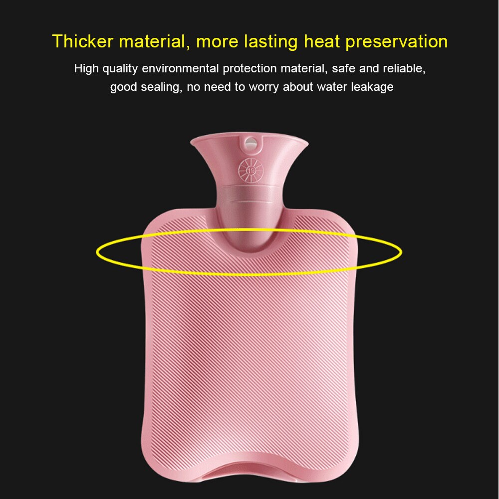 2000ml Water Bottle Knitted Cover Solid Color Water-filled Bag Cloth Cover Hand Warmer Winter Soft Water Bottle