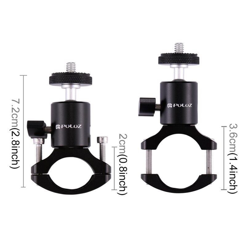 Original PULUZ Bike Metal Handlebar Tripod Ball Head Mount Holder Adapter for Smart Phones oPro for Osmo Action Cameras