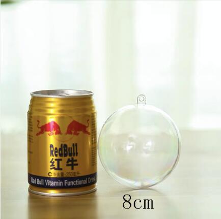 1pc 4-20cm Big Christmas Tress Decorations Ball Transparent Open Plastic Clear Bauble Ornament Box Year: 8cm