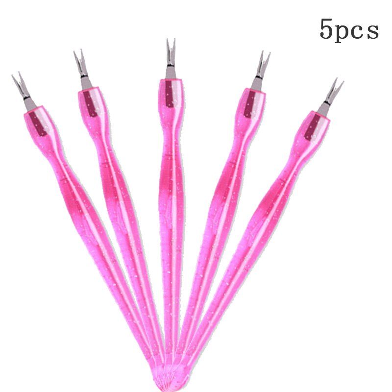 Empujador de cutículas de acero inoxidable, 1/5/10 Uds., herramienta de manicura, tenedor con piel muerta, alicates, cortador de cutículas: Verde claro