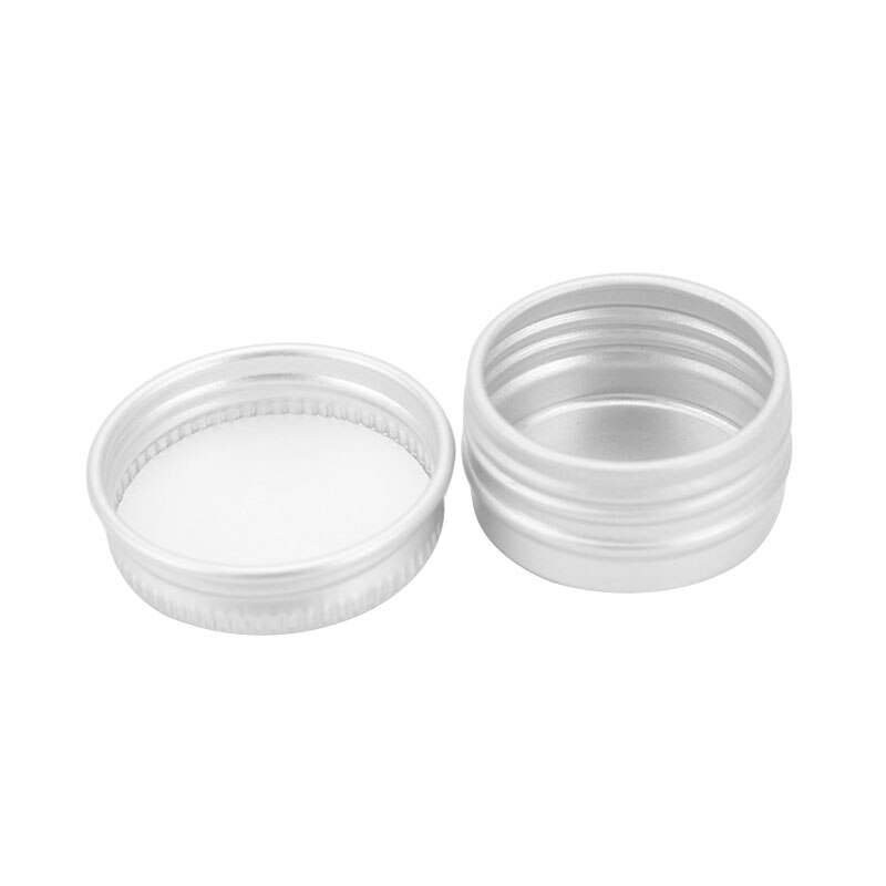 protable Small Aluminum box Refillable Containers Empty Cosmetic Silver Cans Round Screw thread Lip Cream Travel Packing Makeup