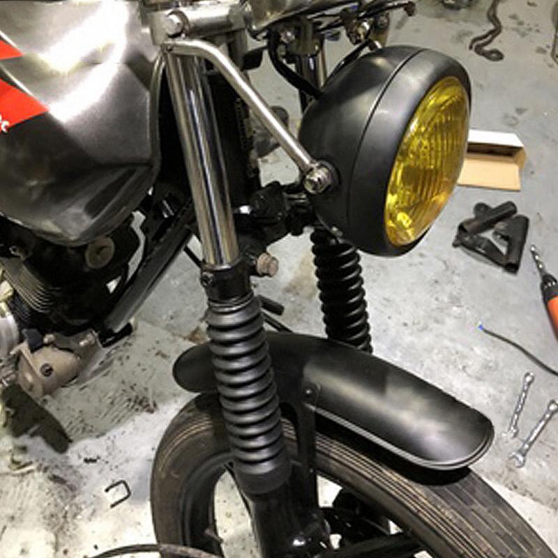 1 stk sort metal motorcykel frontskærmbeskytter skærm til honda  cg125 motorcykel retro eftermonteret skærm