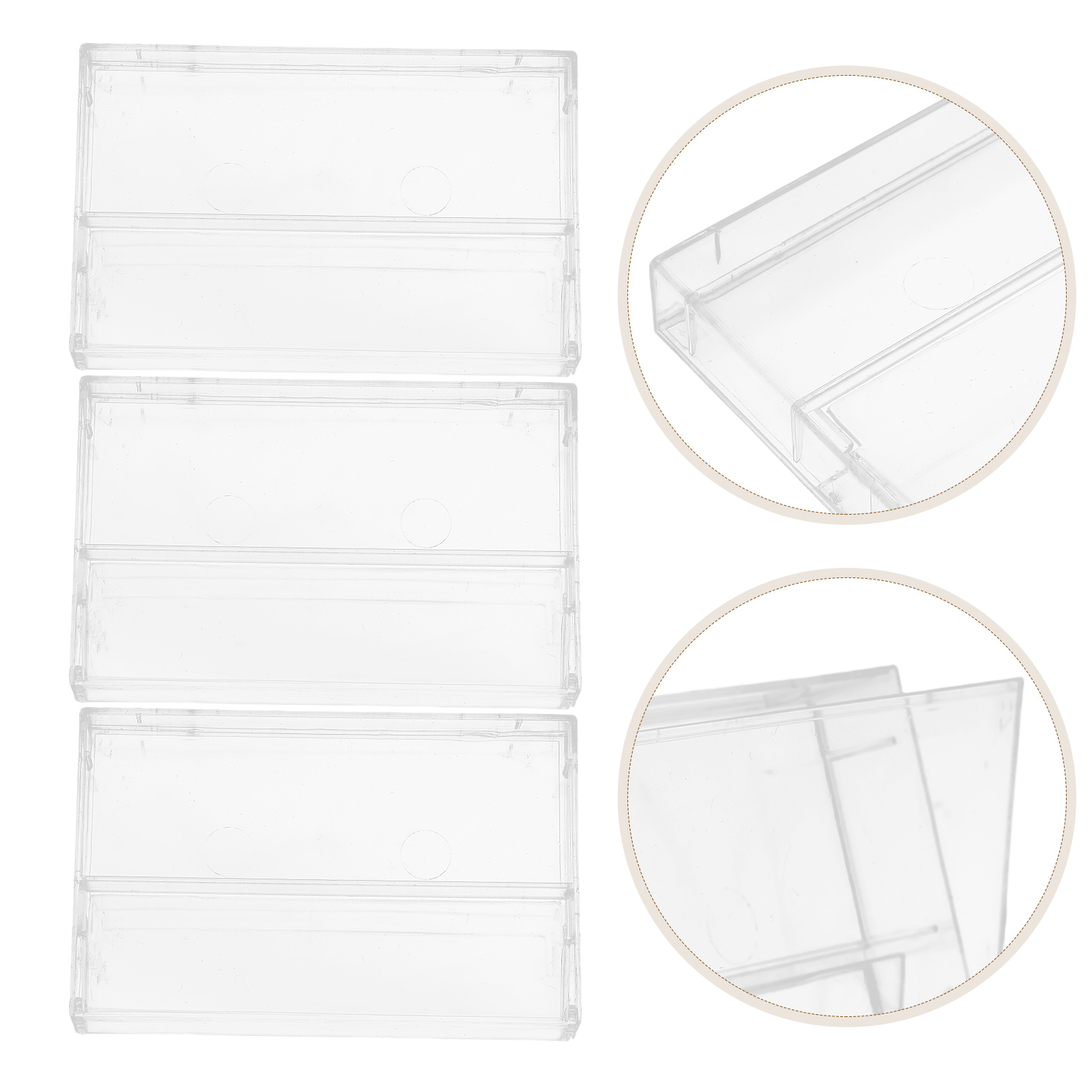 3 Pcs Tape Cartridge Cases for Stereo Tuners Cassette Holder Adhesive Pp Cajas Transparentes Boxes
