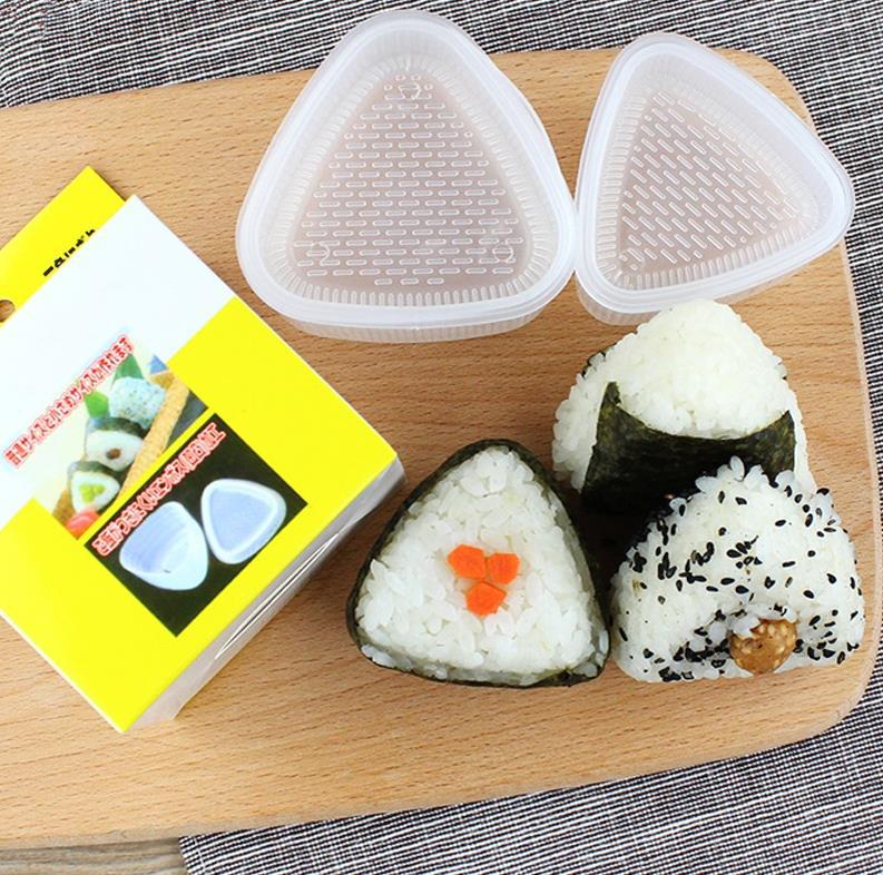 Delidge 2 Stks/set Driehoek Sushi Mold Food -Grade Plastic Rijst Bal Maker Bento Drukmal Japanse Voedsel Rijst Sushi gereedschap