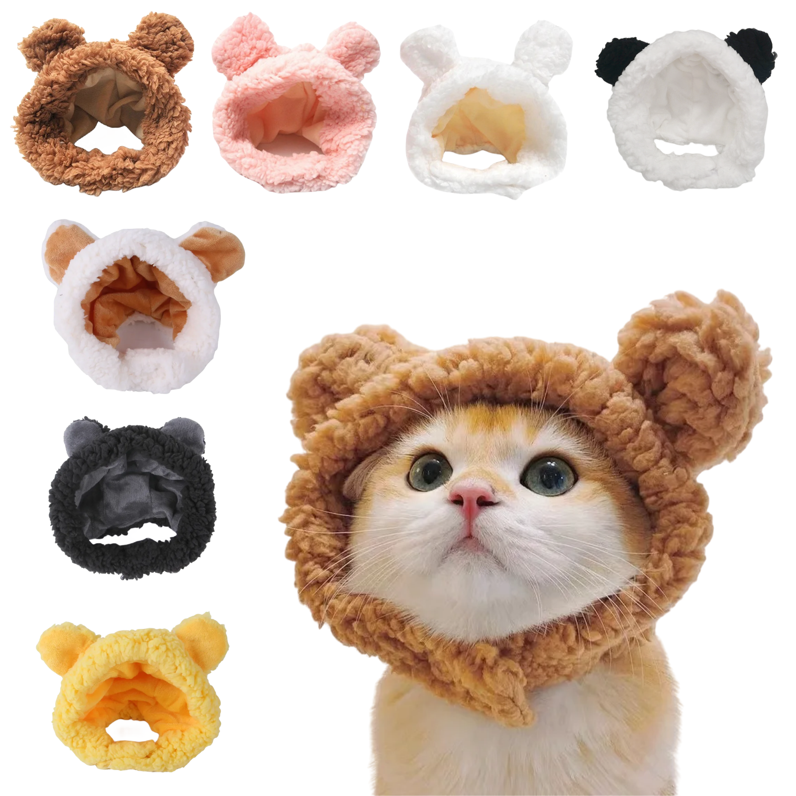 Casquette de chat drôle, couvre-tête en peluche, mignon chat chien tissé, coiffure chaude, chapeau pour animaux de compagnie, chaton, chiot, accessoires de Costume de Cosplay