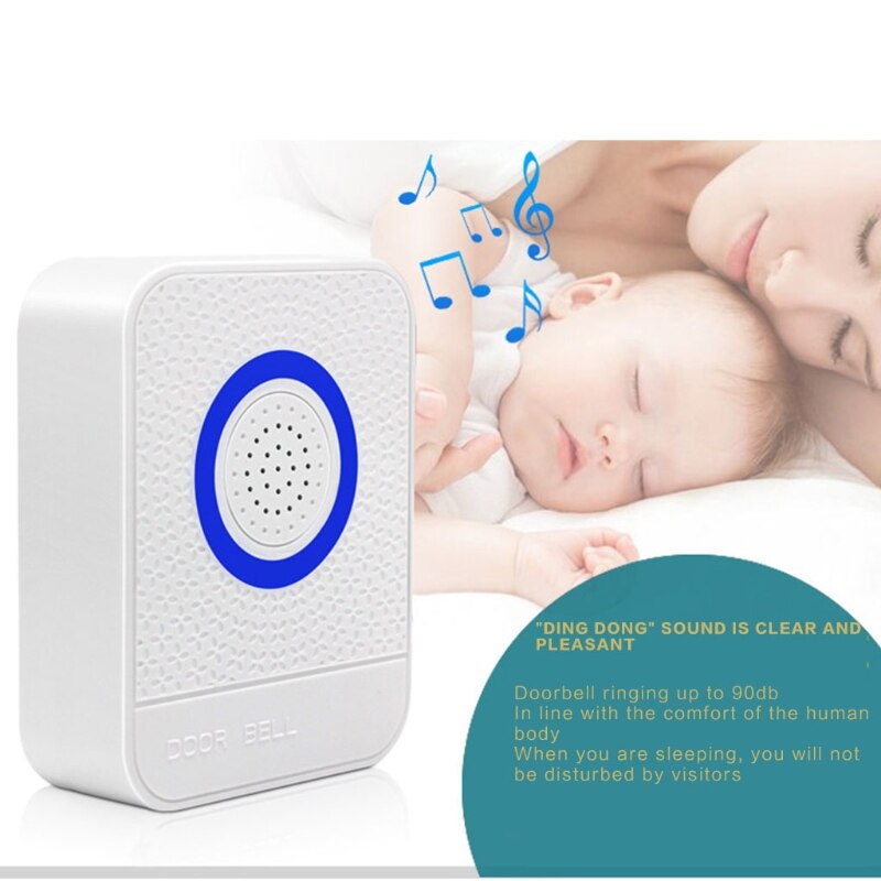 Sonnette filaire 12v cc, système de contrôle d&#39;accès de porte d&#39;hôtel/appartement/maison avec 4 fils sans piles pour un accès de sécurité