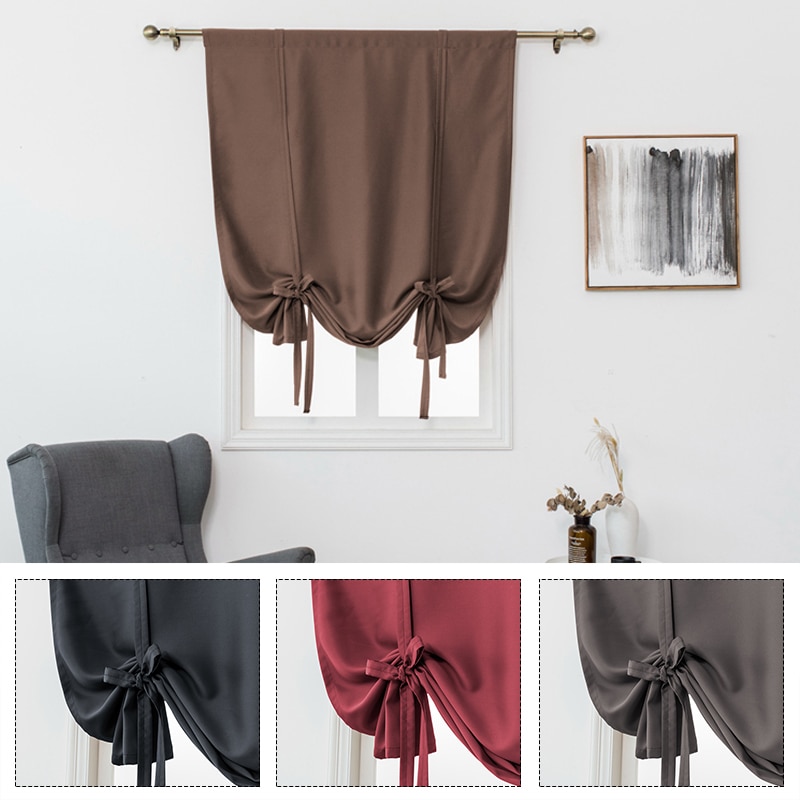 99% Shading Gordijn Voor Keuken Badkamer Hoge Precisie Dubbelzijdig Matte Hoge Blackout Solid Romeinse Korte Gordijnen