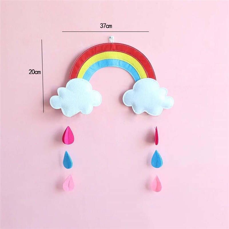 Manual Moon Rainbow Cloud With Raindrop Stars Kids Baby Room Nursery Wall Decal Stickers Home Art Decor M0229