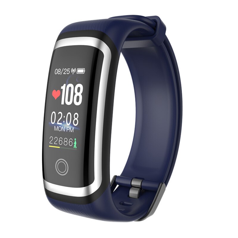 Letike m4 atividade rastreador feminino pulseira inteligente em tempo real dinâmica freqüência cardíaca e monitor de pressão arterial esporte banda preto ajuste masculino: silver blue