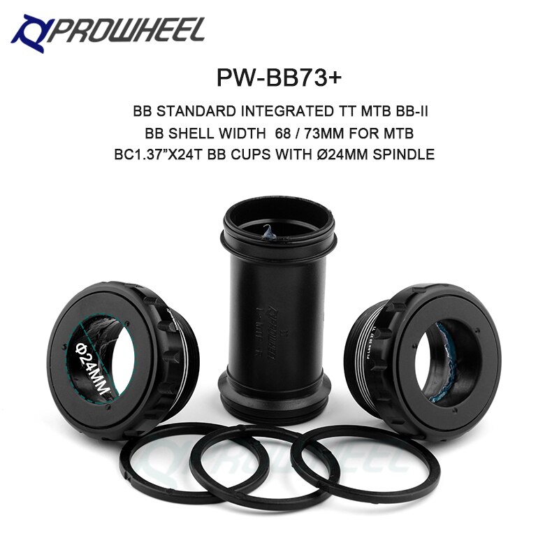 PROWHEEL BB68/86/73/92/86 Mountain Road Bike Bottom Bracket BB68/73MM Apply to Axis 24mm Press-in Tooth pattern BB Crankset
