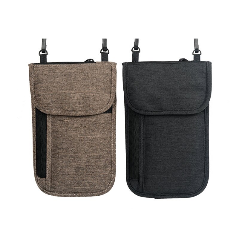 Waterproof RFID Blocking Card Holder Multifunction Neck Hanging Passport Holder Pouch Travel Wallet for Men & Women