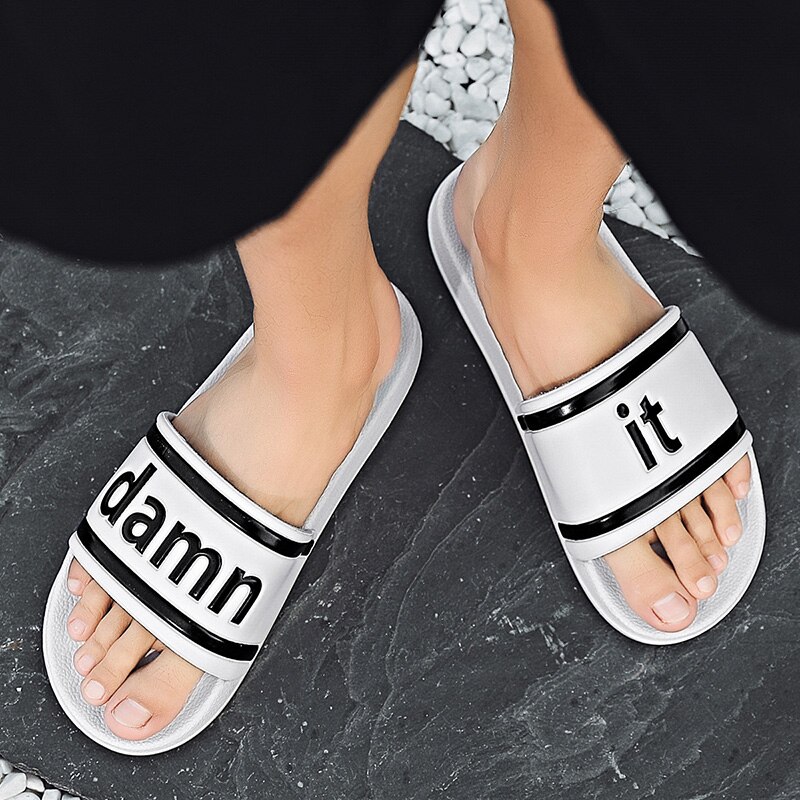 XIMISEN Männer Hausschuhe Große Größe 39-46 Herren Schuhe lässig Atmungsaktive Strand Sandalen Hausschuhe Keil Schwarz Weiß kippen-Flops männer Rutschen